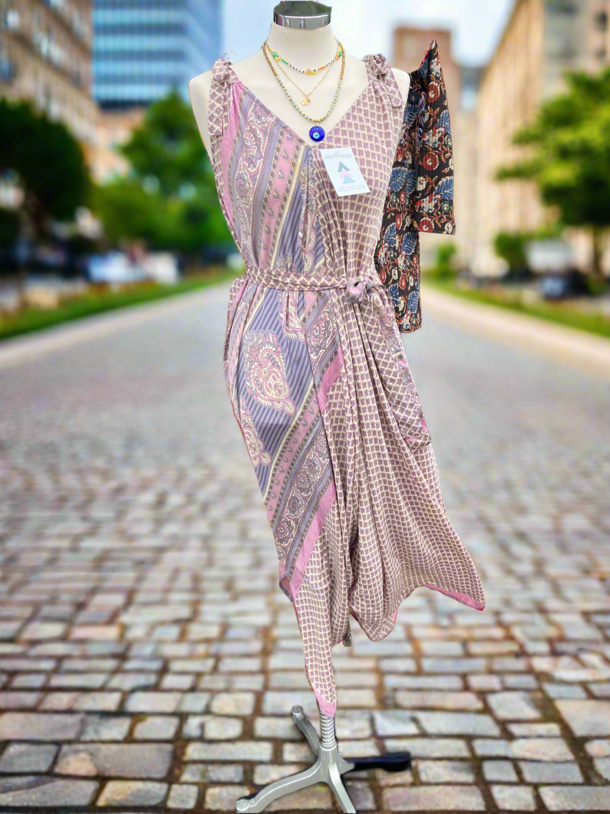 Hand made Indian sari fabric belted jumpsuit/Romper