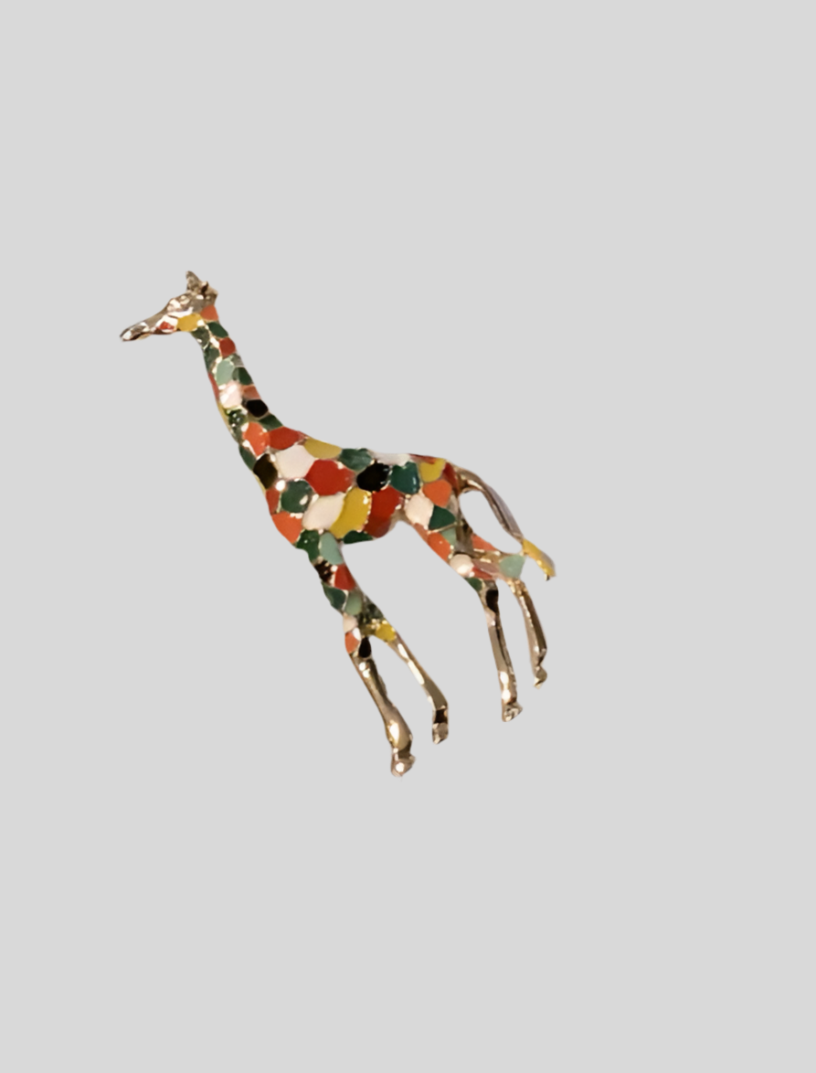 Colourful Giraffe brooch