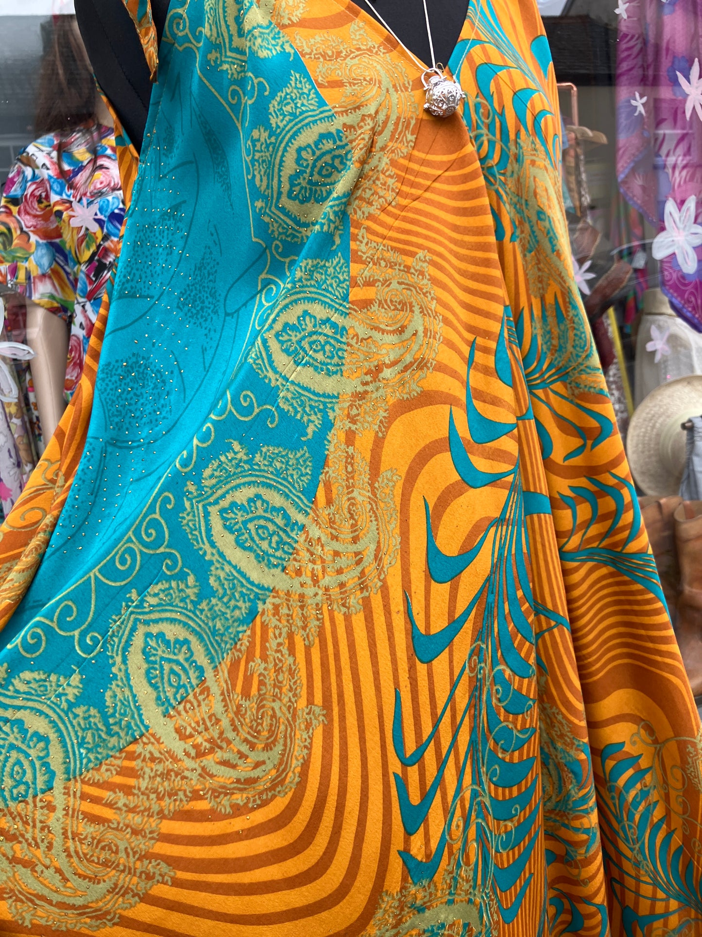 Hand made Indian sari fabric belted jumpsuit/Romper