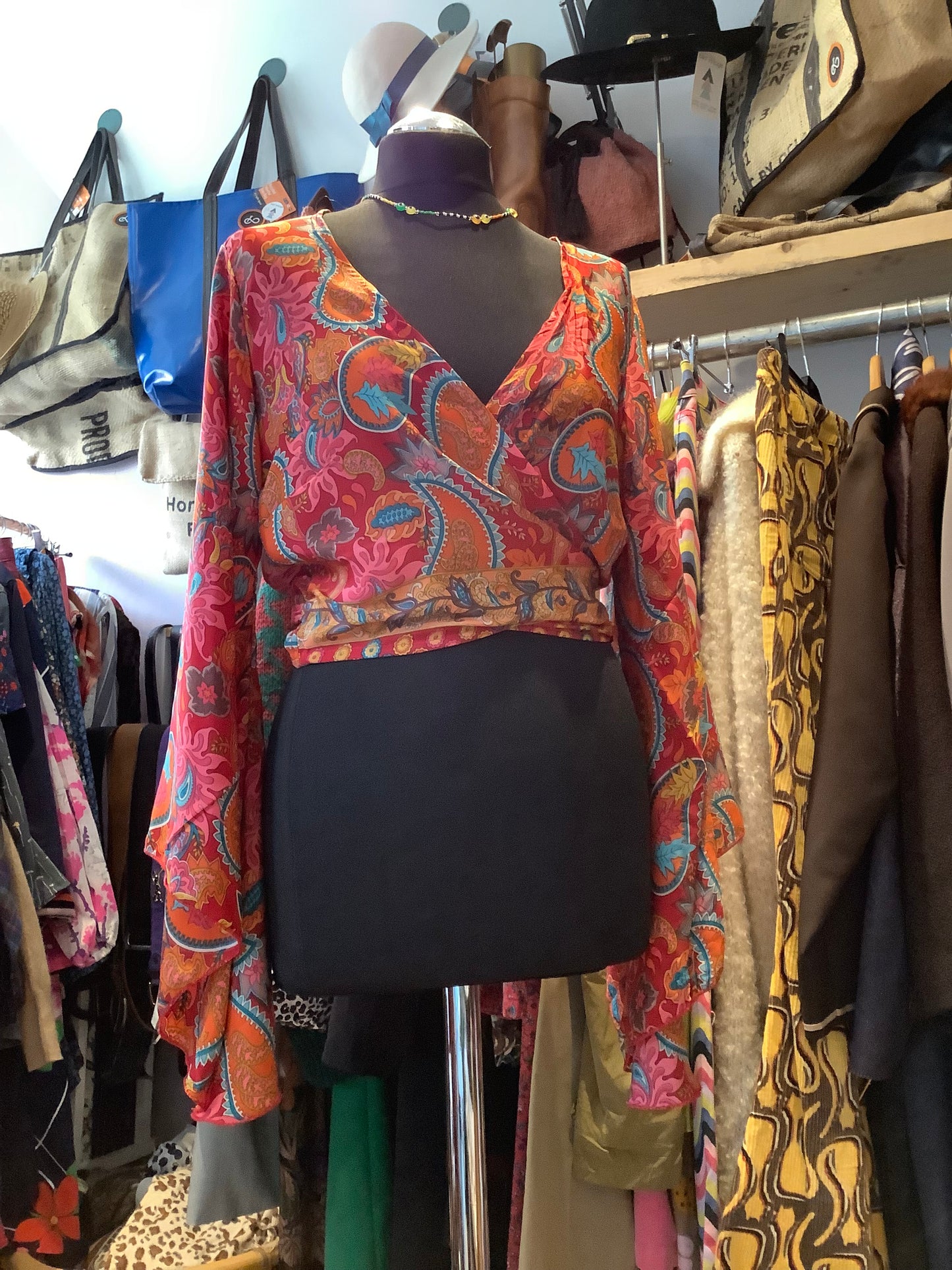 Indian Handmade Sari Fabric Wrap Top