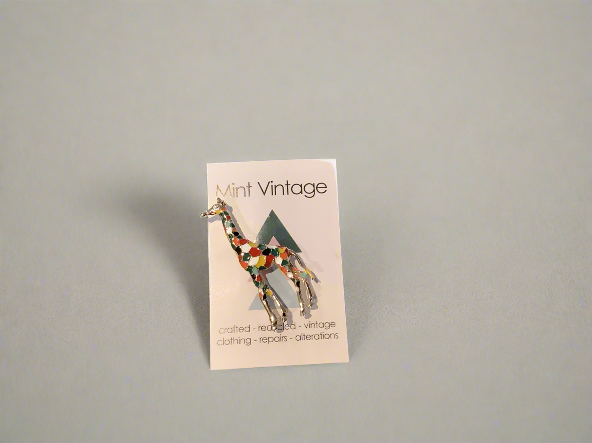 Colourful Giraffe brooch