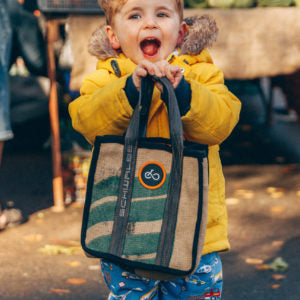 Cycle of Good Recycled Inner Tube & Coffee Sack Lunch Bag