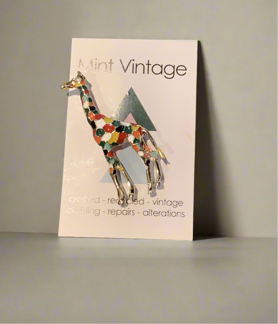 Colourful Giraffe brooch