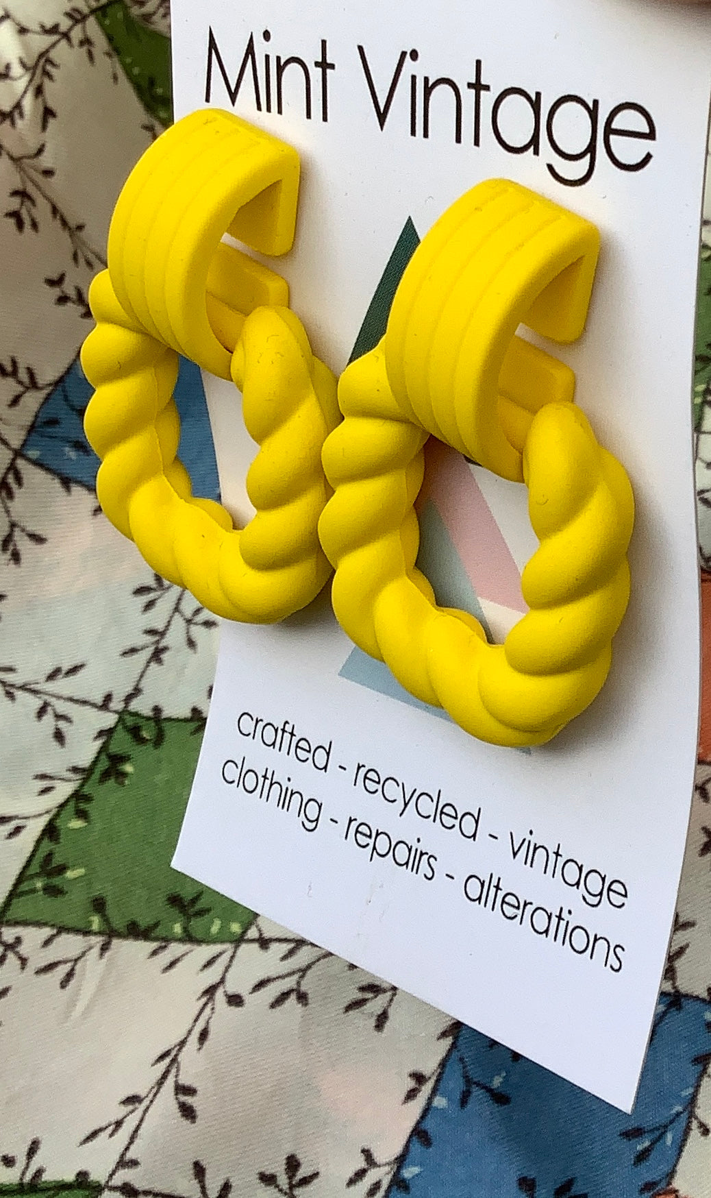 Yellow statement earrings
