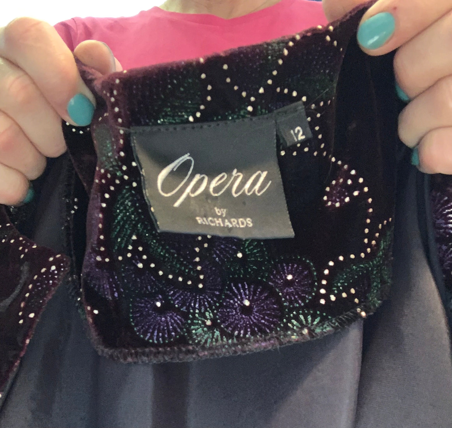 Vintage 80’s velvet & metallic appliqué jacket