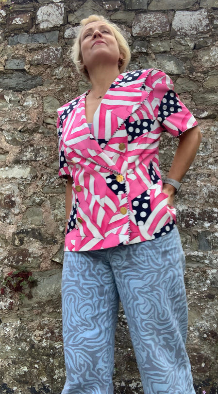 Vintage 80’s designer dead stock colourful jacket