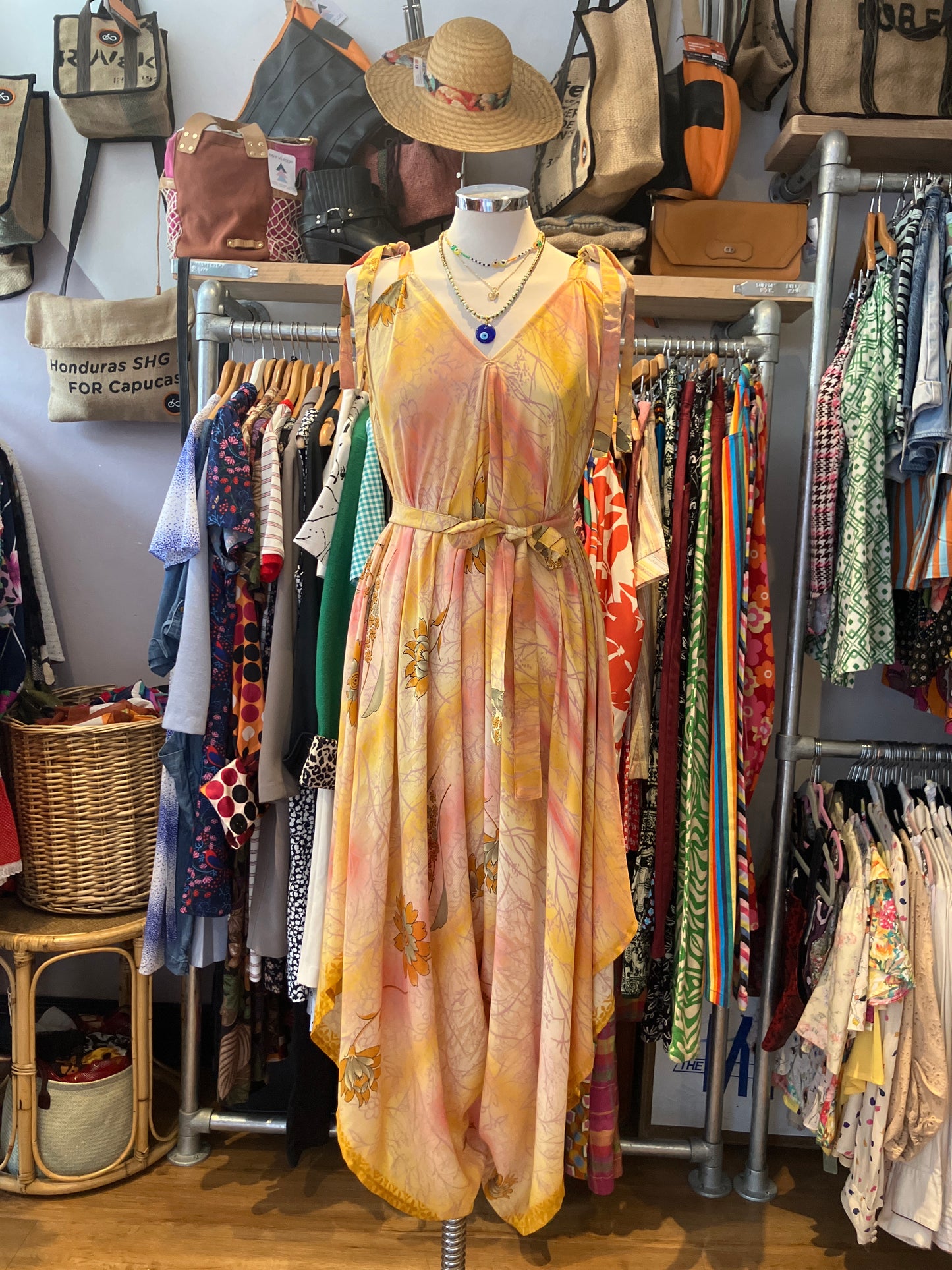 Hand made Indian sari fabric belted jumpsuit/Romper