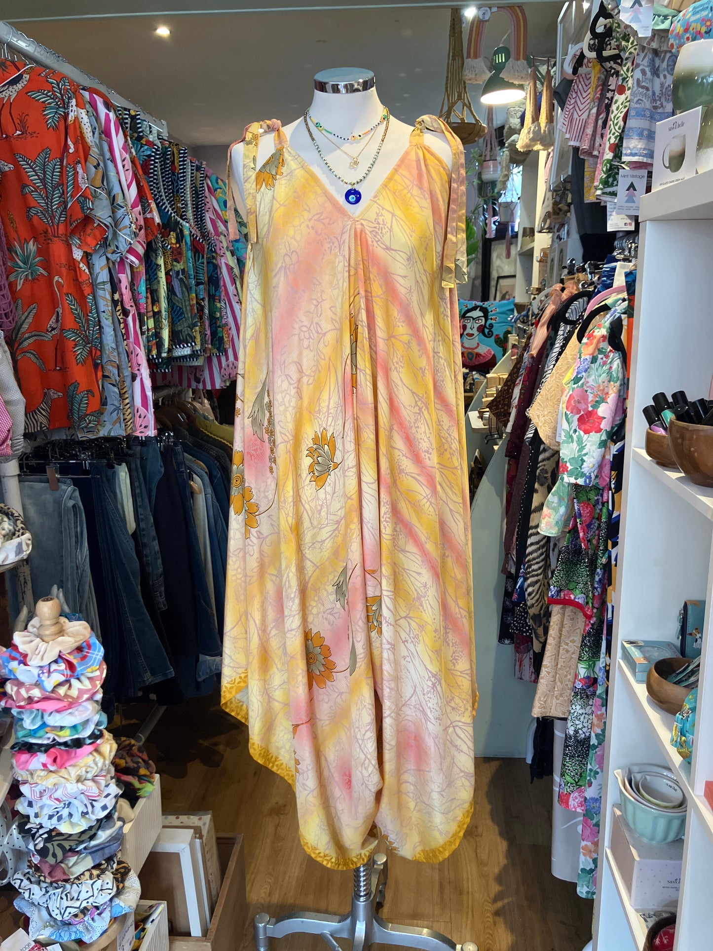 Hand made Indian sari fabric belted jumpsuit/Romper