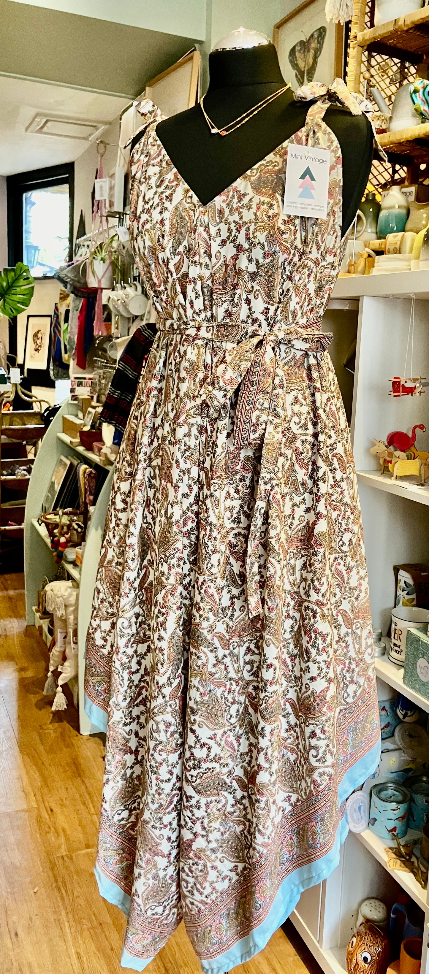 Hand made Indian sari fabric belted jumpsuit Romper ~ free size 8-18
