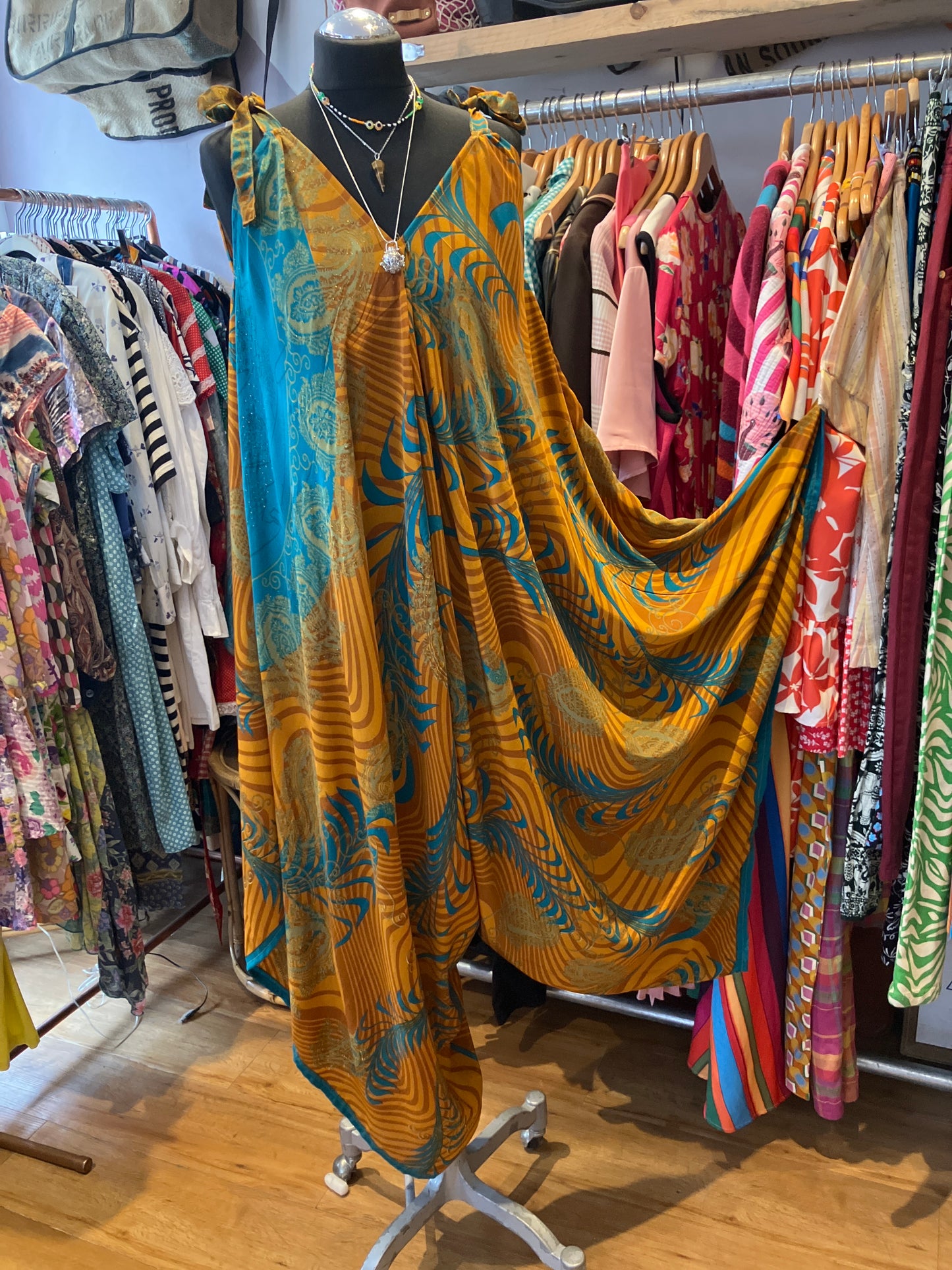 Hand made Indian sari fabric belted jumpsuit/Romper