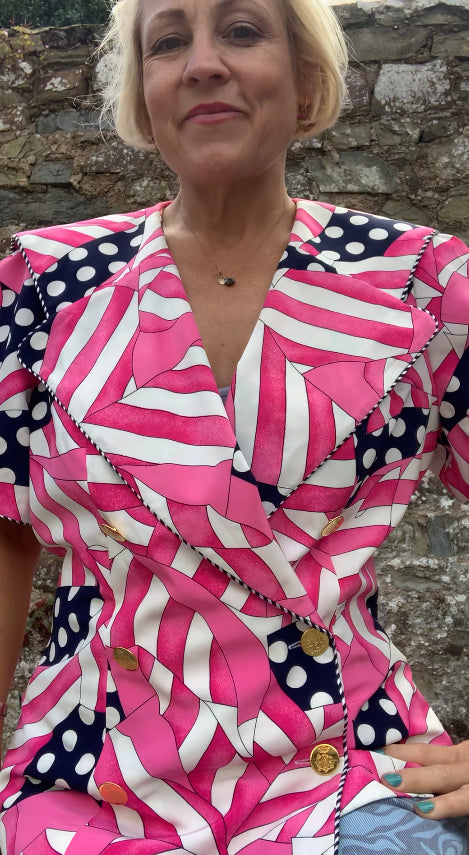 Vintage 80’s designer dead stock colourful jacket