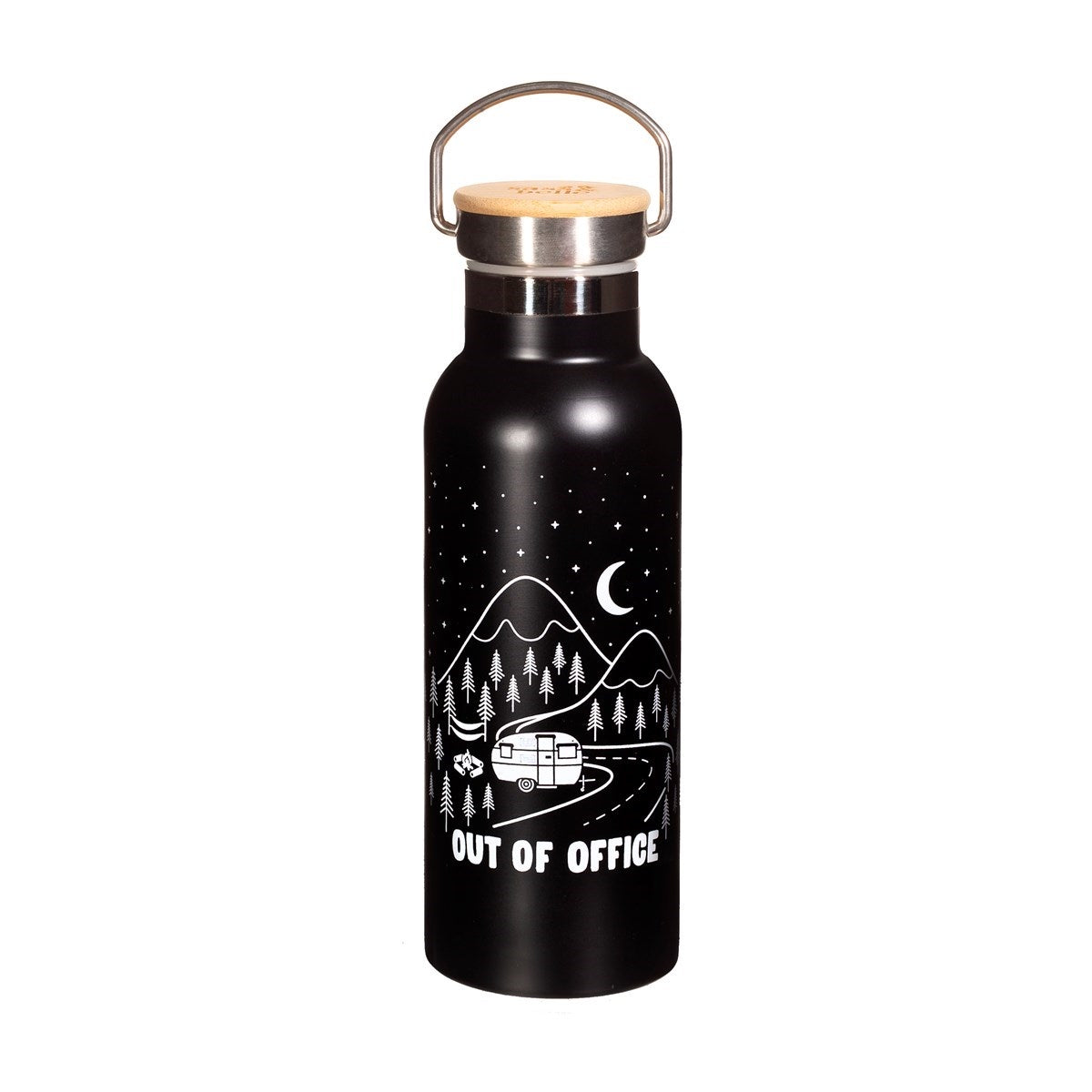 Out of office stainless steel water bottle by Sass & Belle