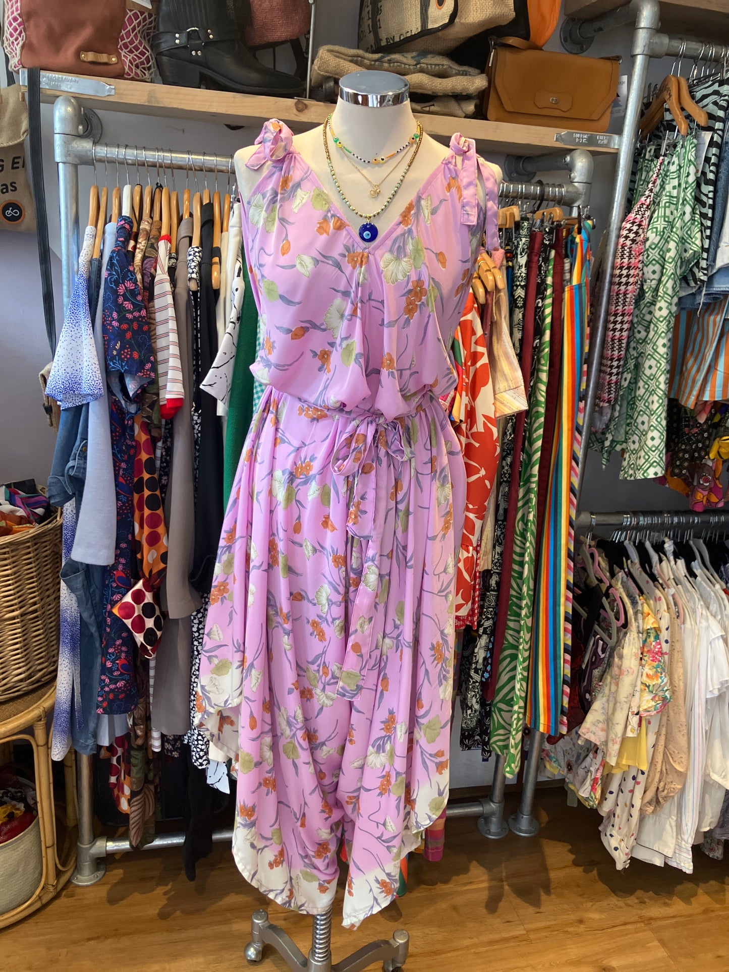 Hand made Indian sari fabric belted jumpsuit/Romper ~ free size 8-18