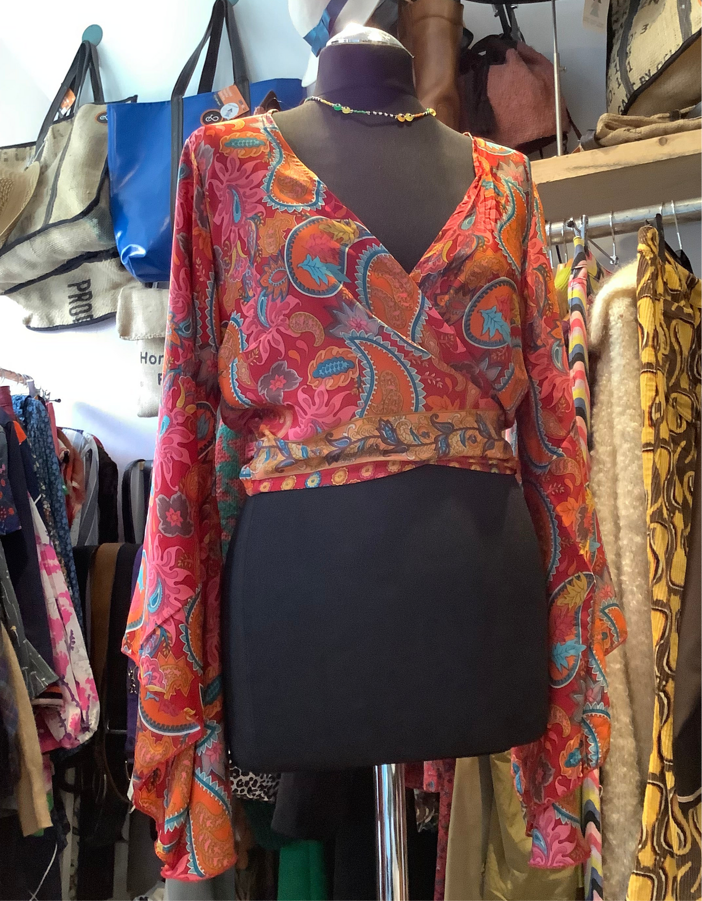 Indian Handmade Sari Fabric Wrap Top