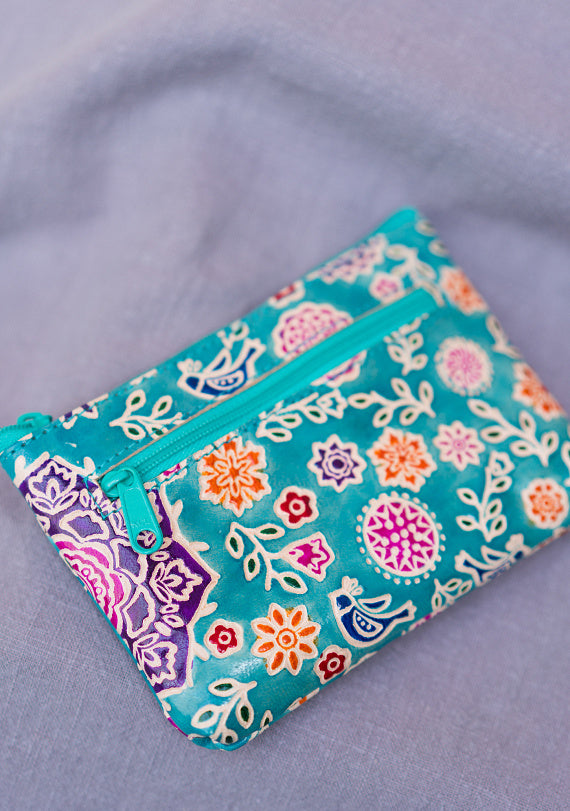 Amala Floral Leather Purse With Pocket