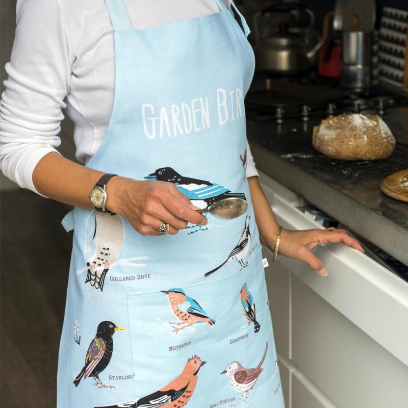 Garden Bird Cotton Kitchen Apron