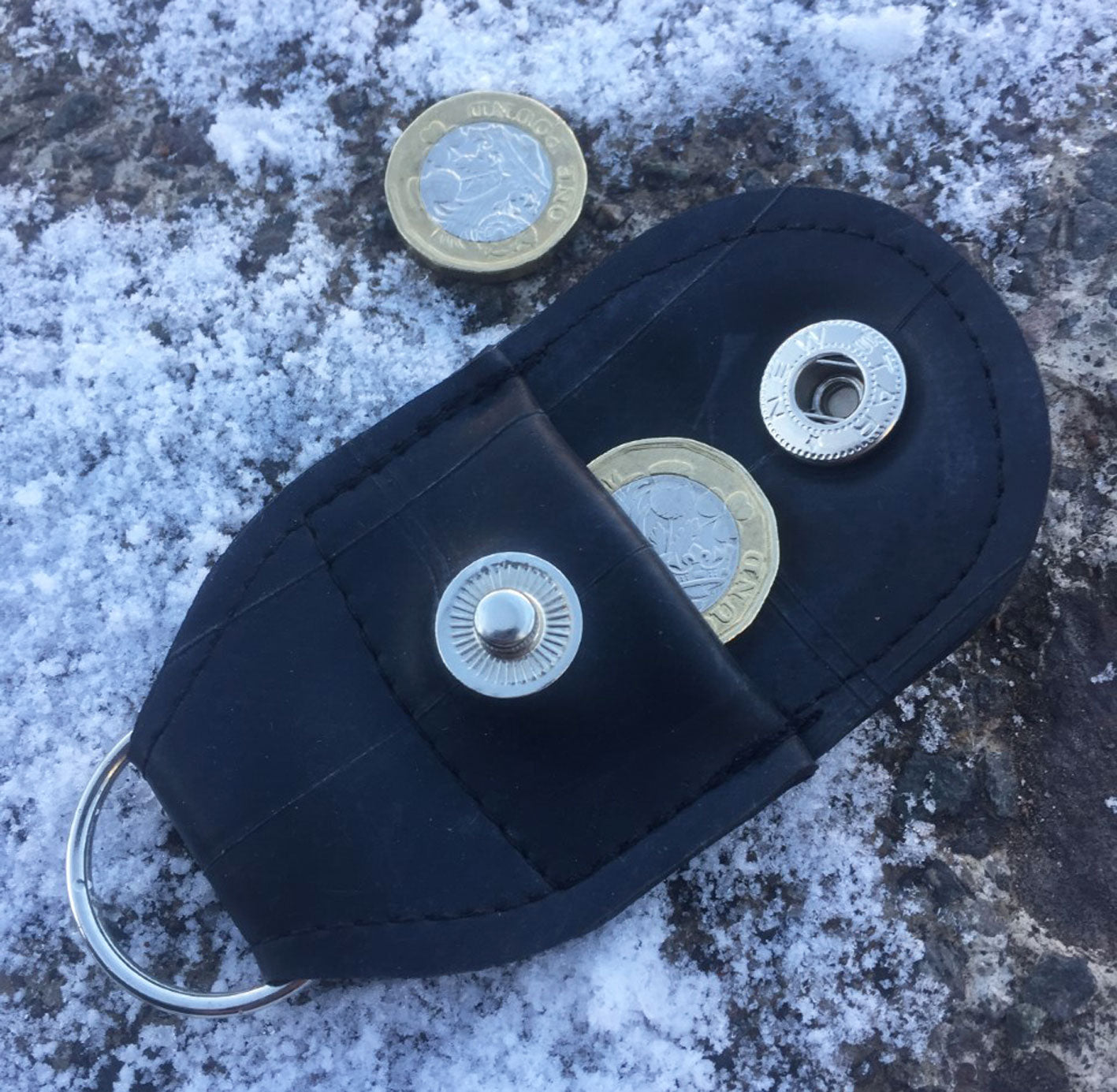Cycle of Good Inner Tube Coin Keyring