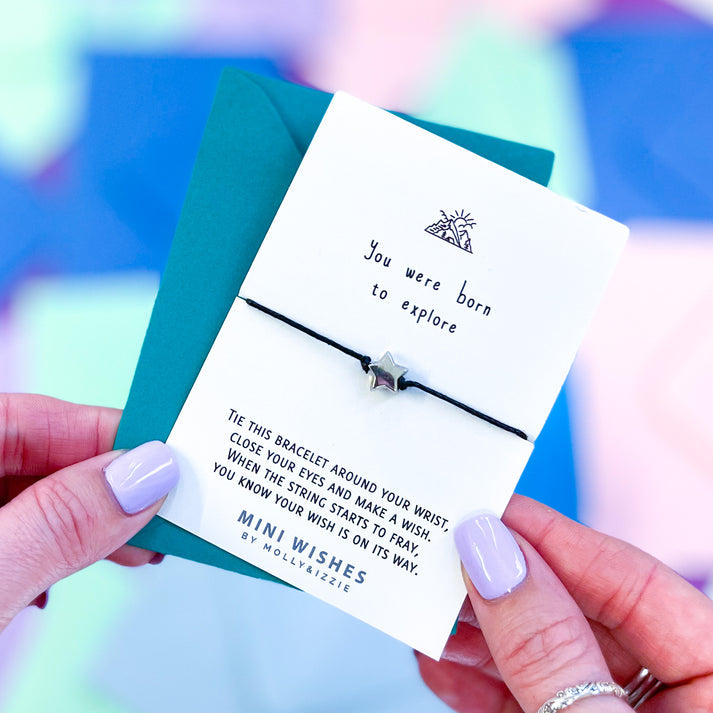 Born to explore mini wish bracelet by Molly & izzie