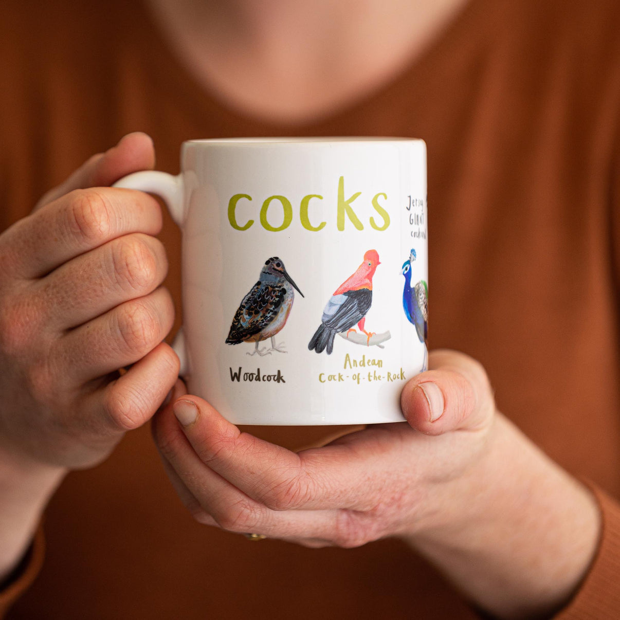 Cocks boxed Ceramic Mug bySarah Edmonds