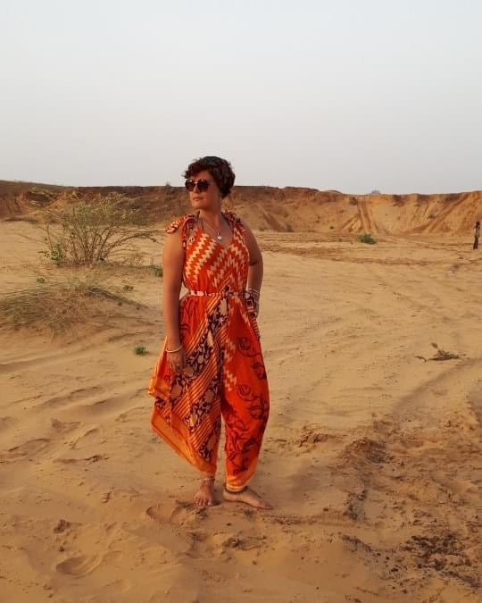 Hand made Indian sari fabric belted jumpsuit Romper Free size 8-18