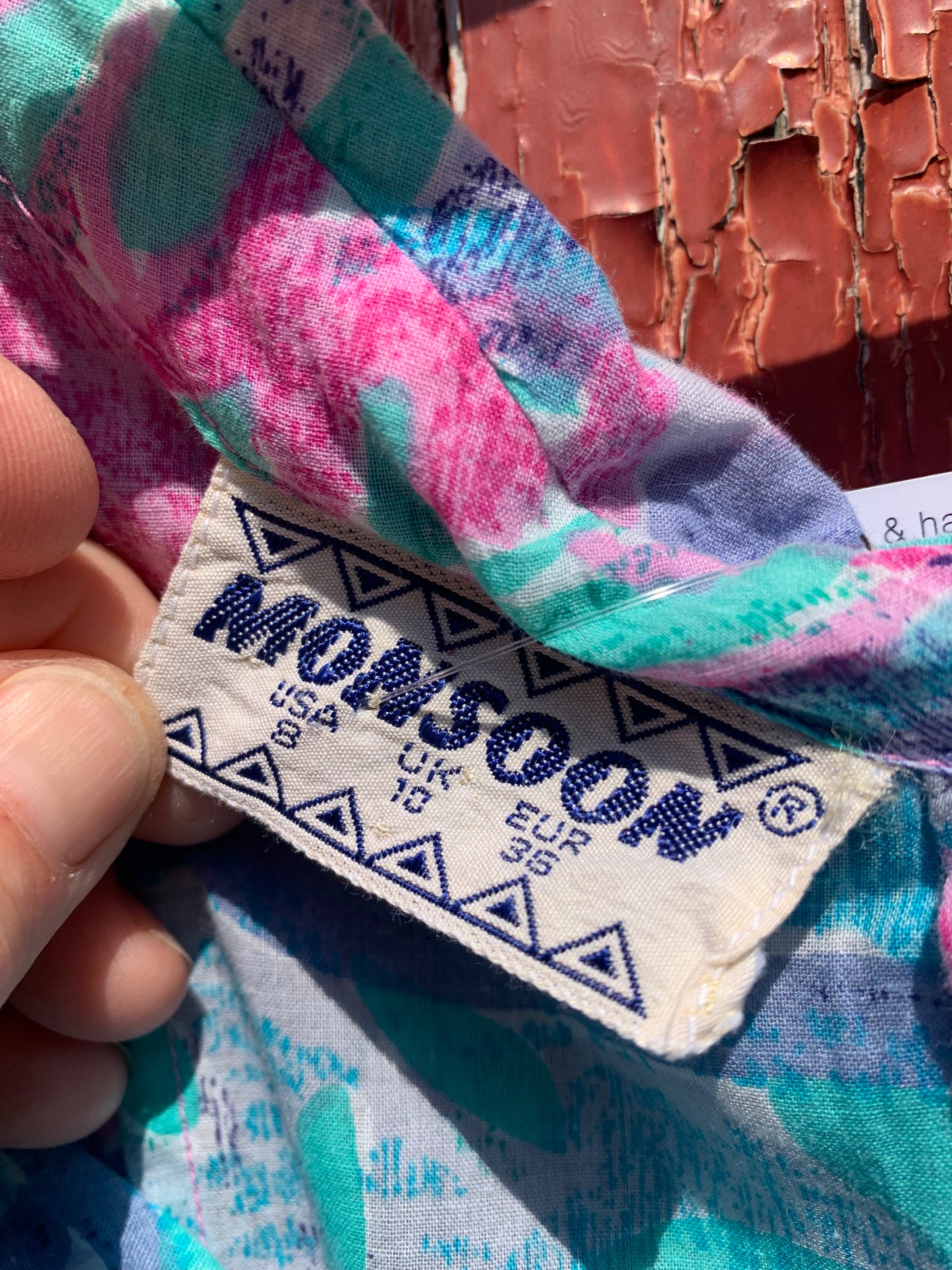 Vintage 1980’s statement collar Monsoon cotton midi dress