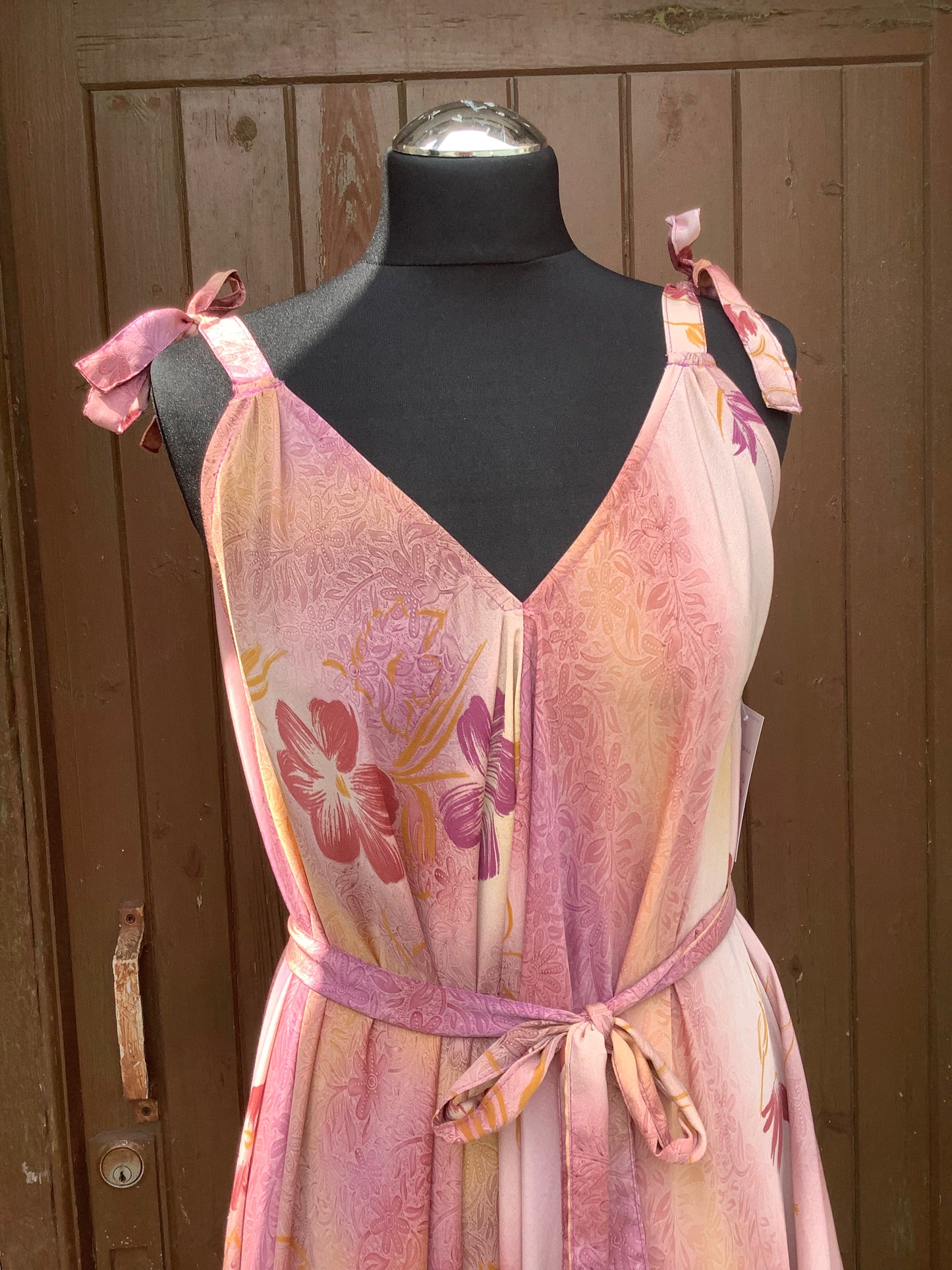 Hand made Indian sari fabric belted jumpsuit/Romper