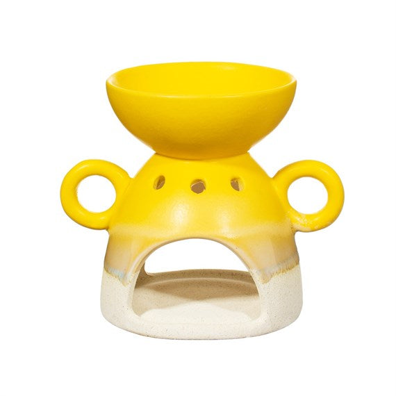 Boho home style yellow dip glaze large fragrance oil, wax melt burner