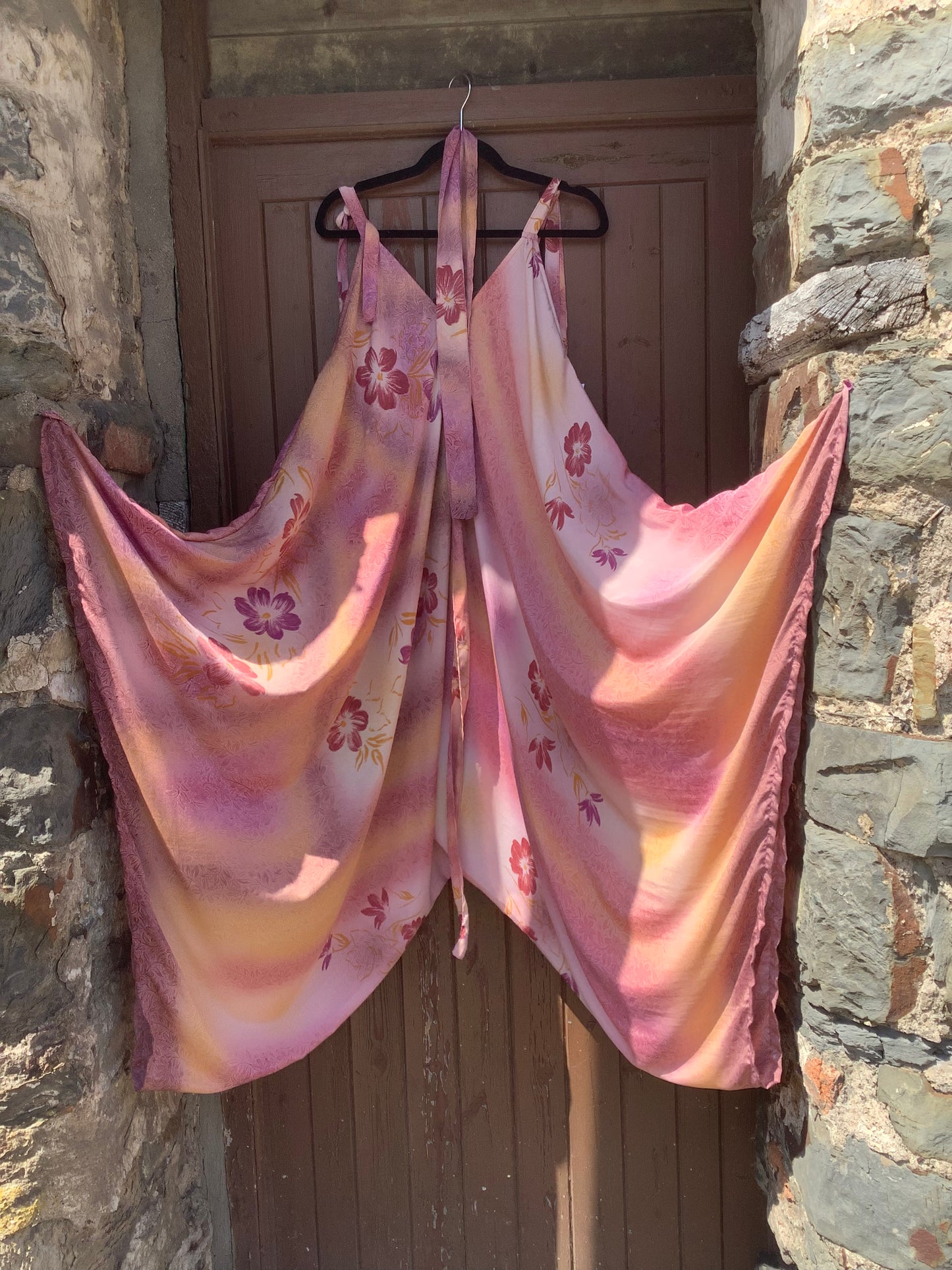 Hand made Indian sari fabric belted jumpsuit/Romper