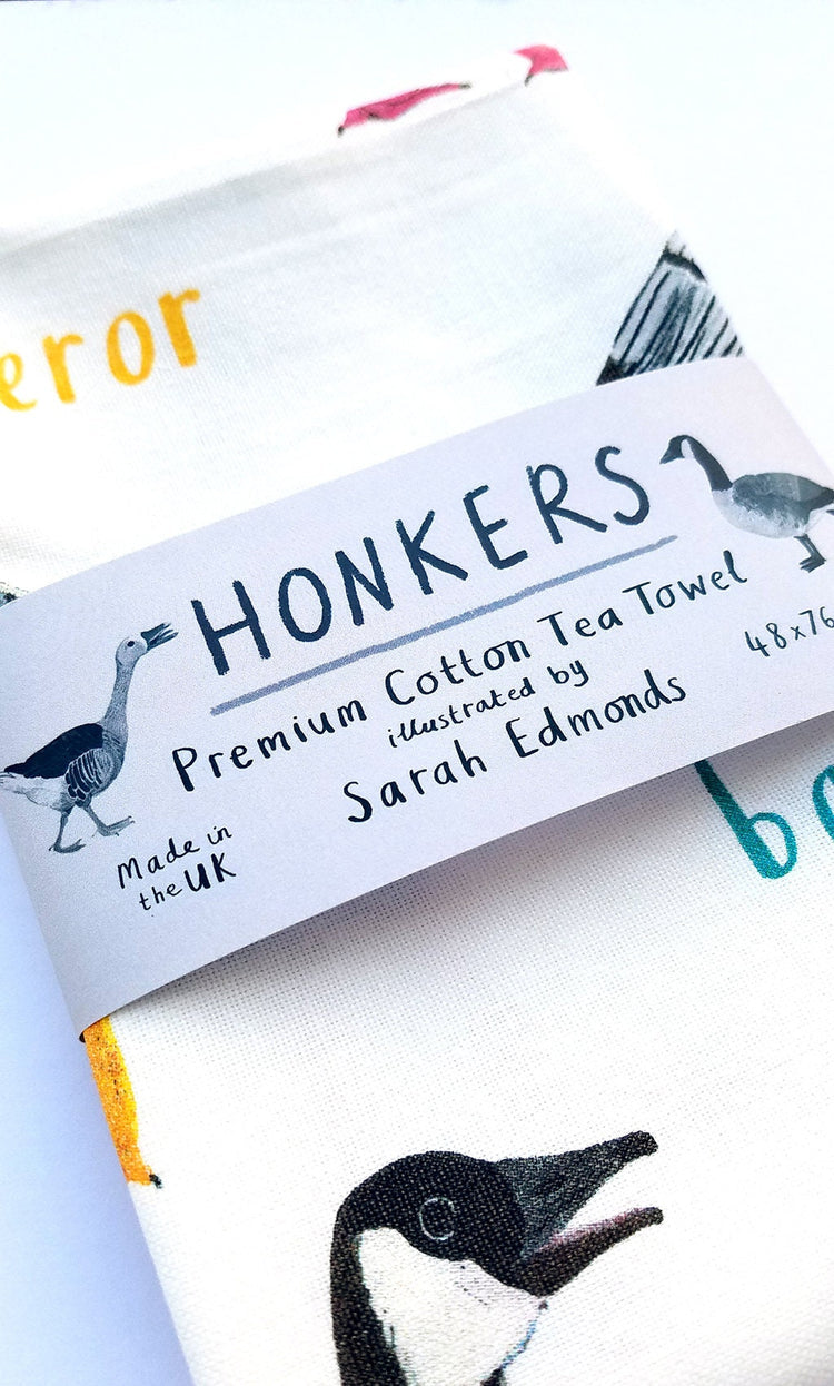Honkers cheeky bird premium tea towel