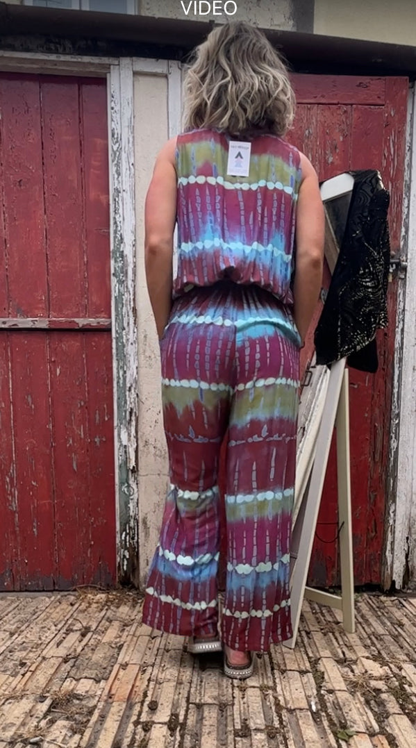 Handmade colourful patterned jumpsuits