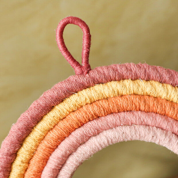 Sass & Belle Earth rainbow macramé decoration
