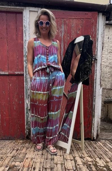 Handmade colourful patterned jumpsuits