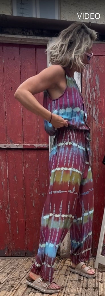 Handmade colourful patterned jumpsuits