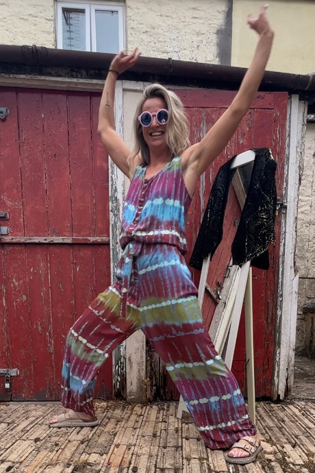 Handmade colourful patterned jumpsuits