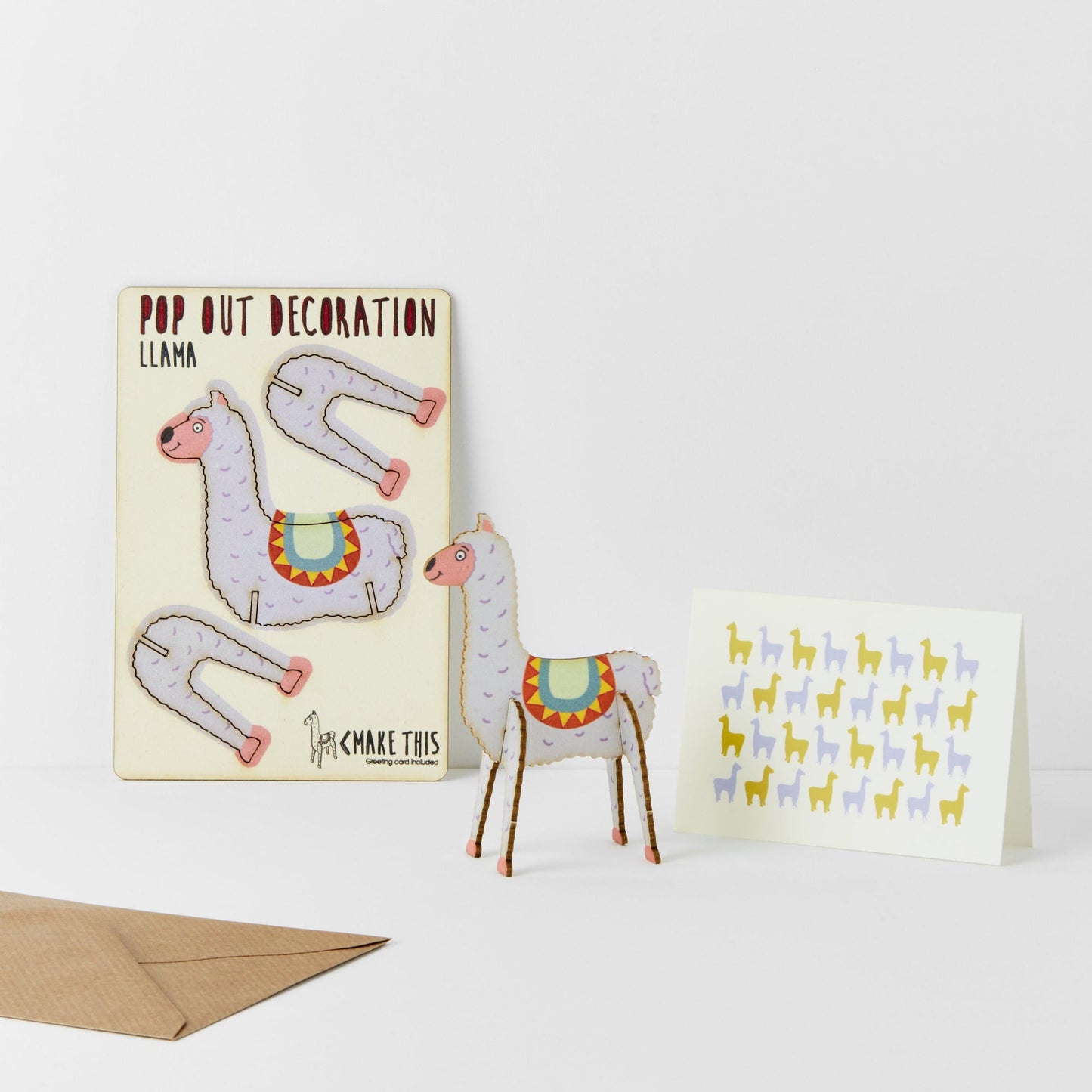 Pop out llama greeting card