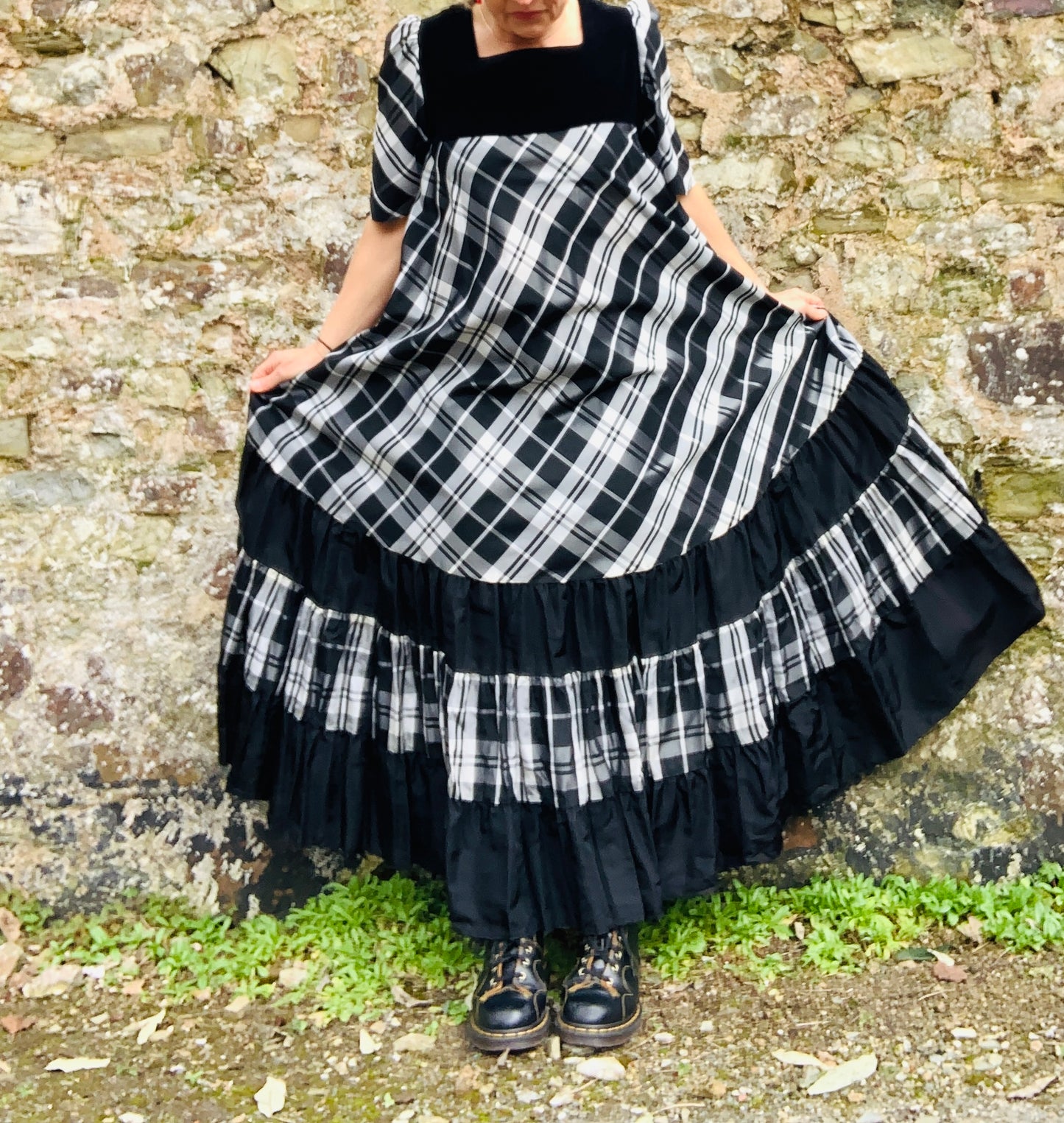 1970’s vintage tiered prairie style maxi dress