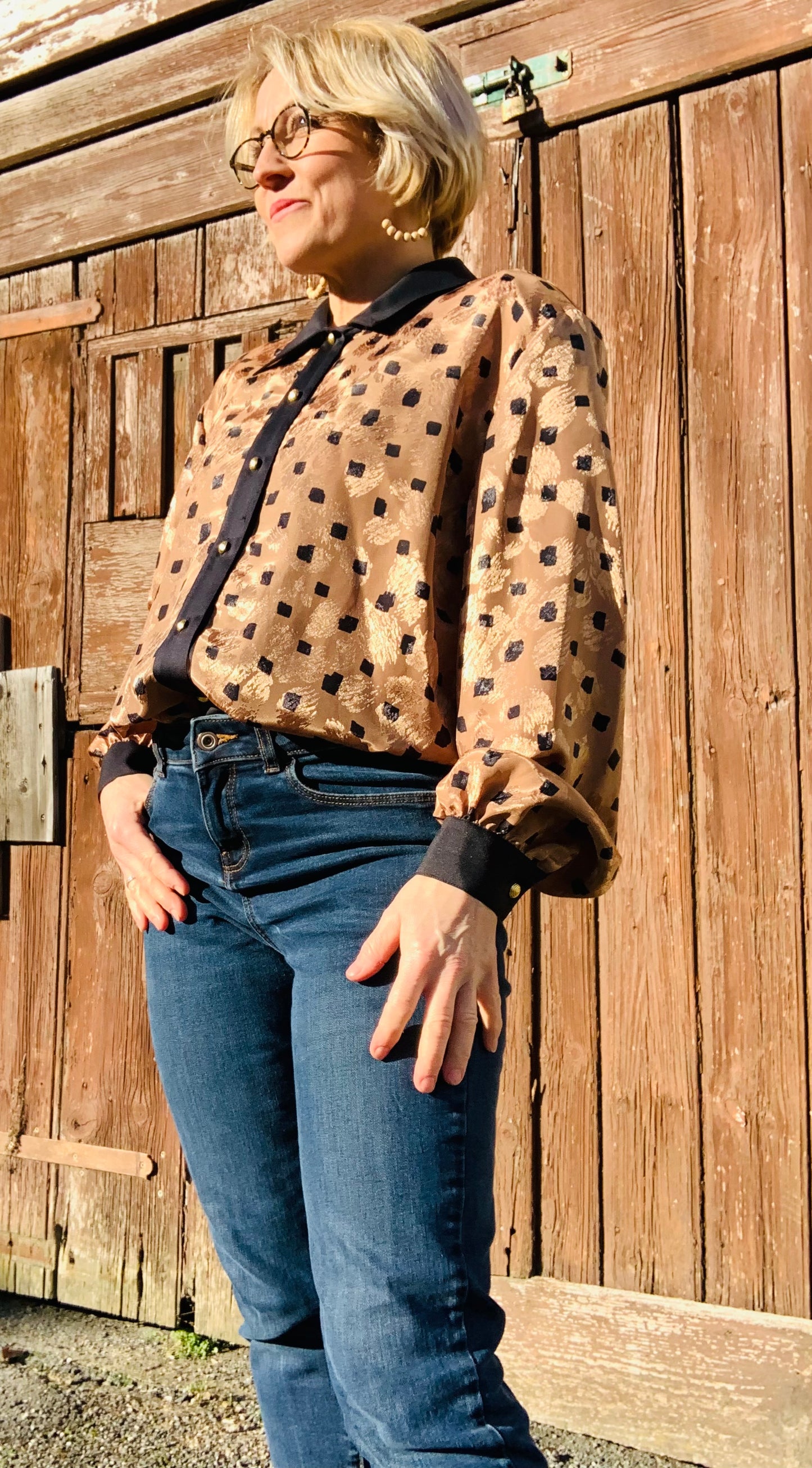 Vintage 1980’s designer silky tunic blouse