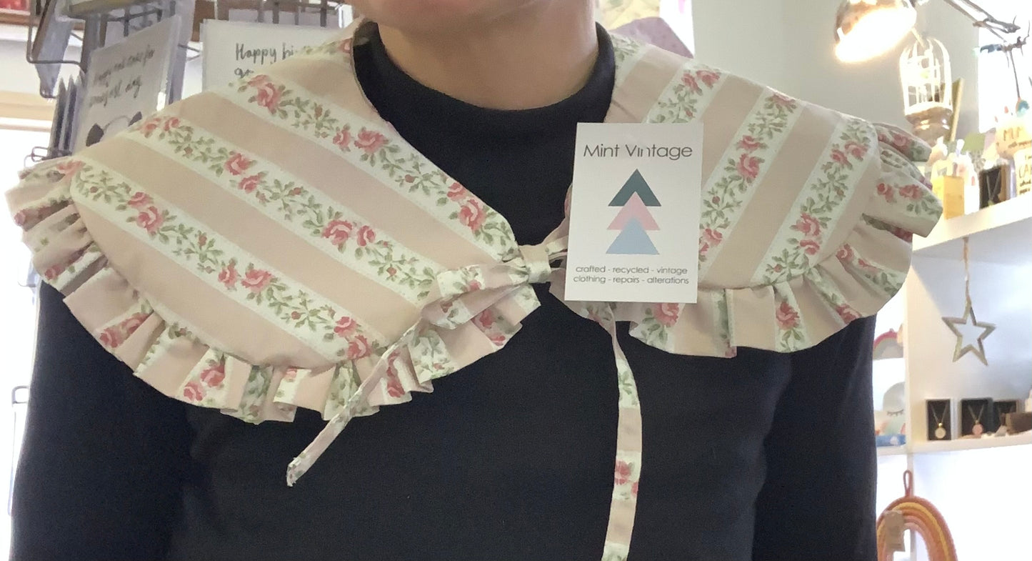 Handmade statement collar using vintage textiles
