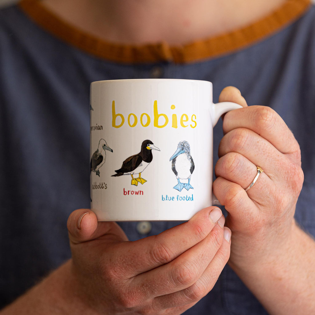 Boobies cheeky bird art illustrated ceramic mug