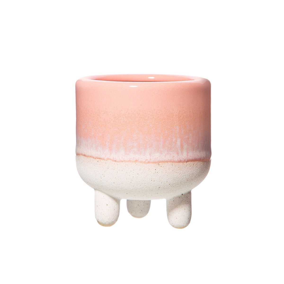 Sass &Belle Pink dip glaze boho style leggy planter
