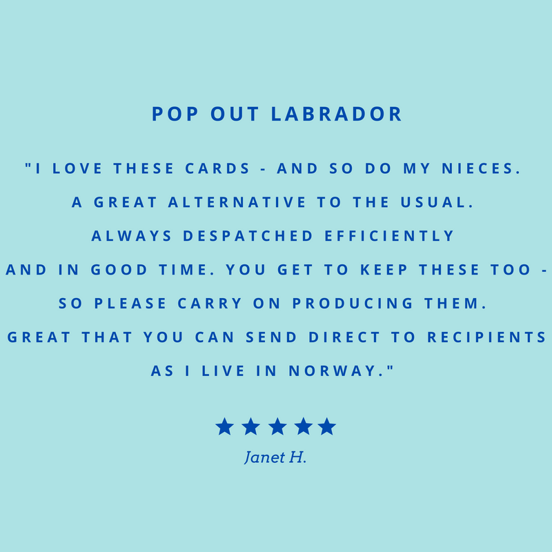 Pop out Labrador greeting card