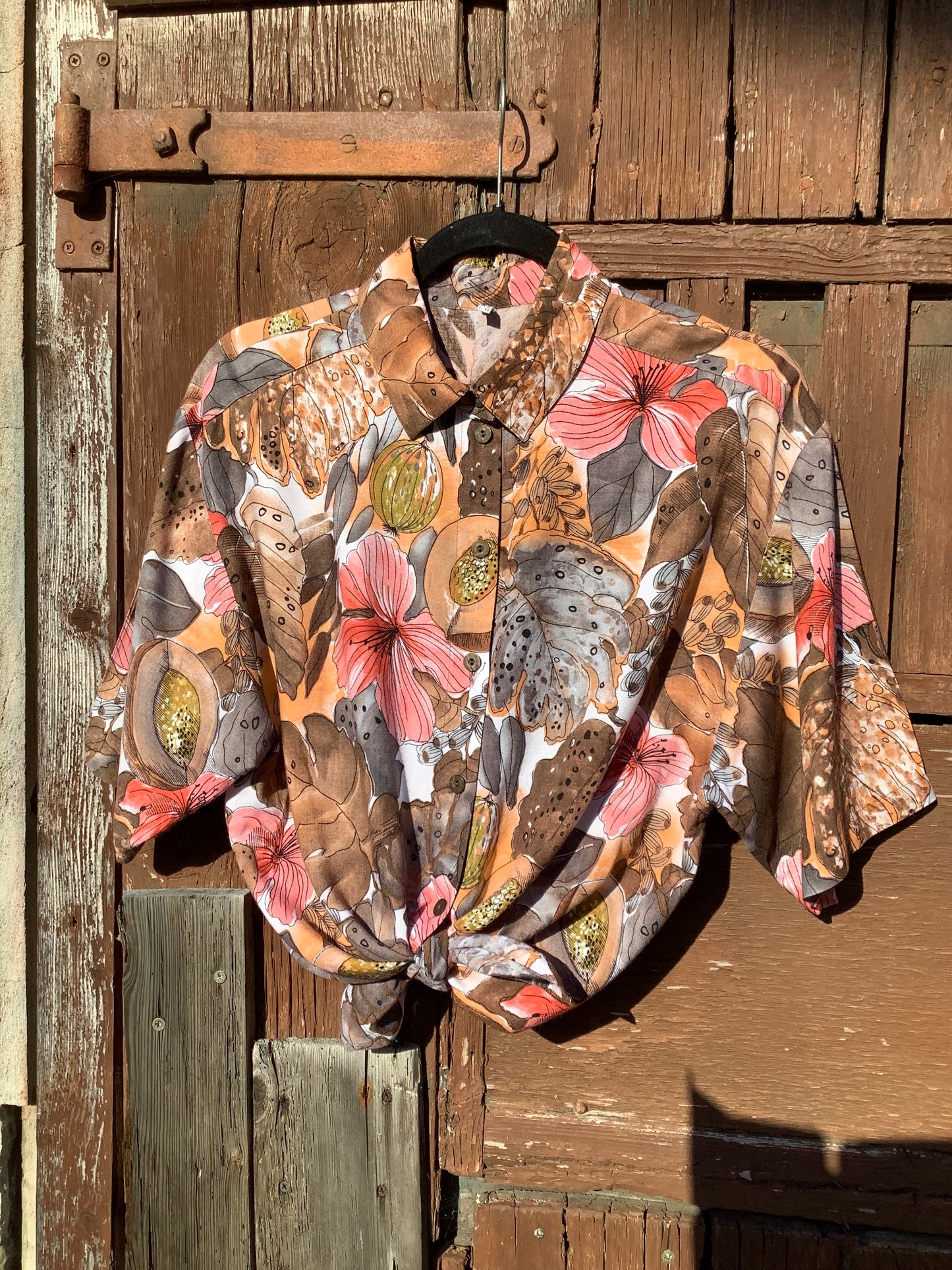 Vintage 1980’s tropical print shirt/blouse