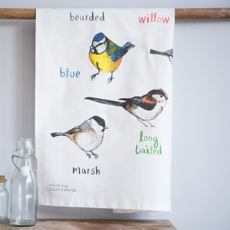 Tits cheeky bird premium tea towel