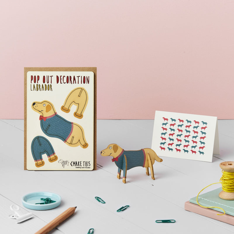 Pop out Labrador greeting card