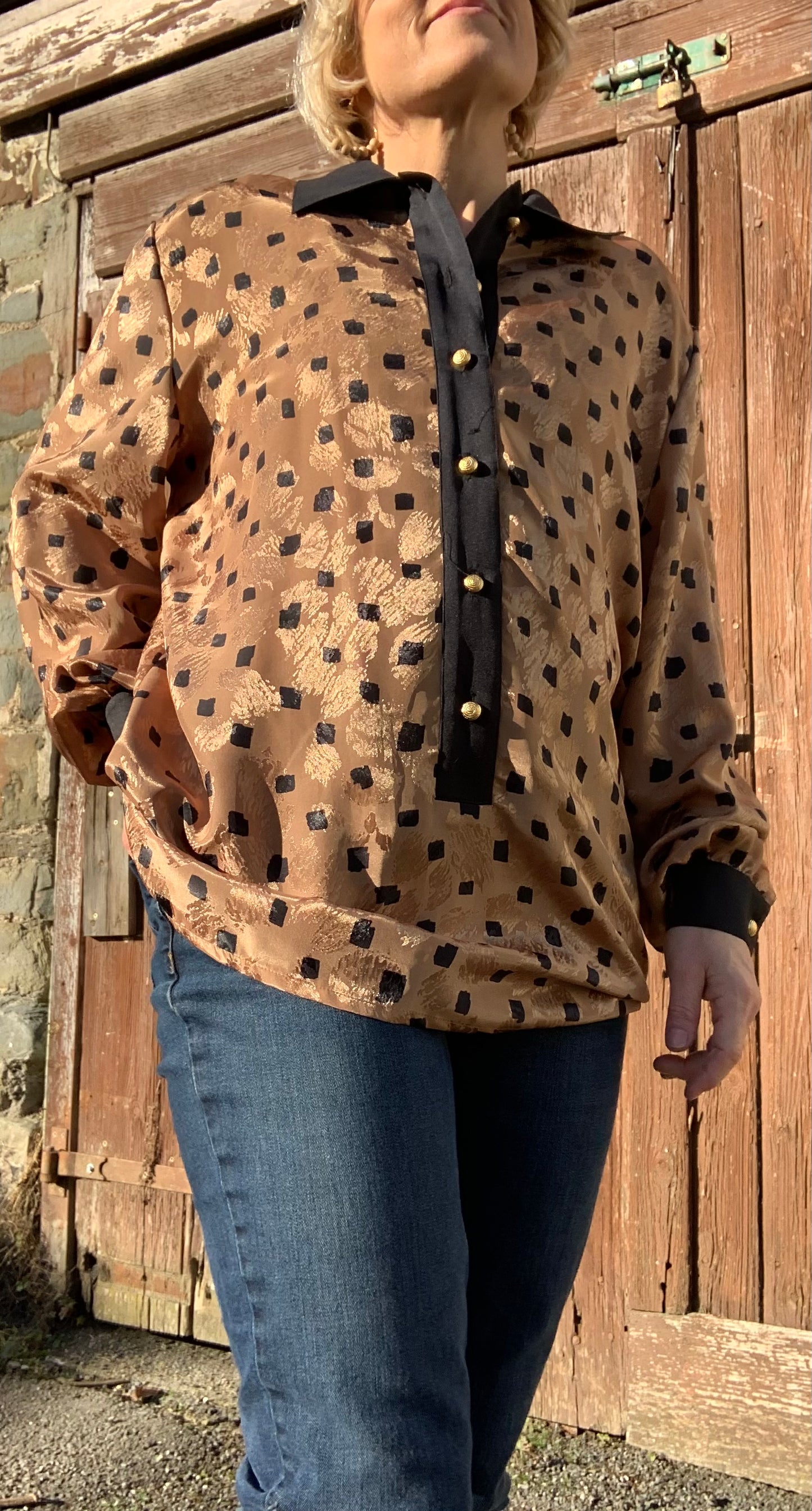 Vintage 1980’s designer silky tunic blouse