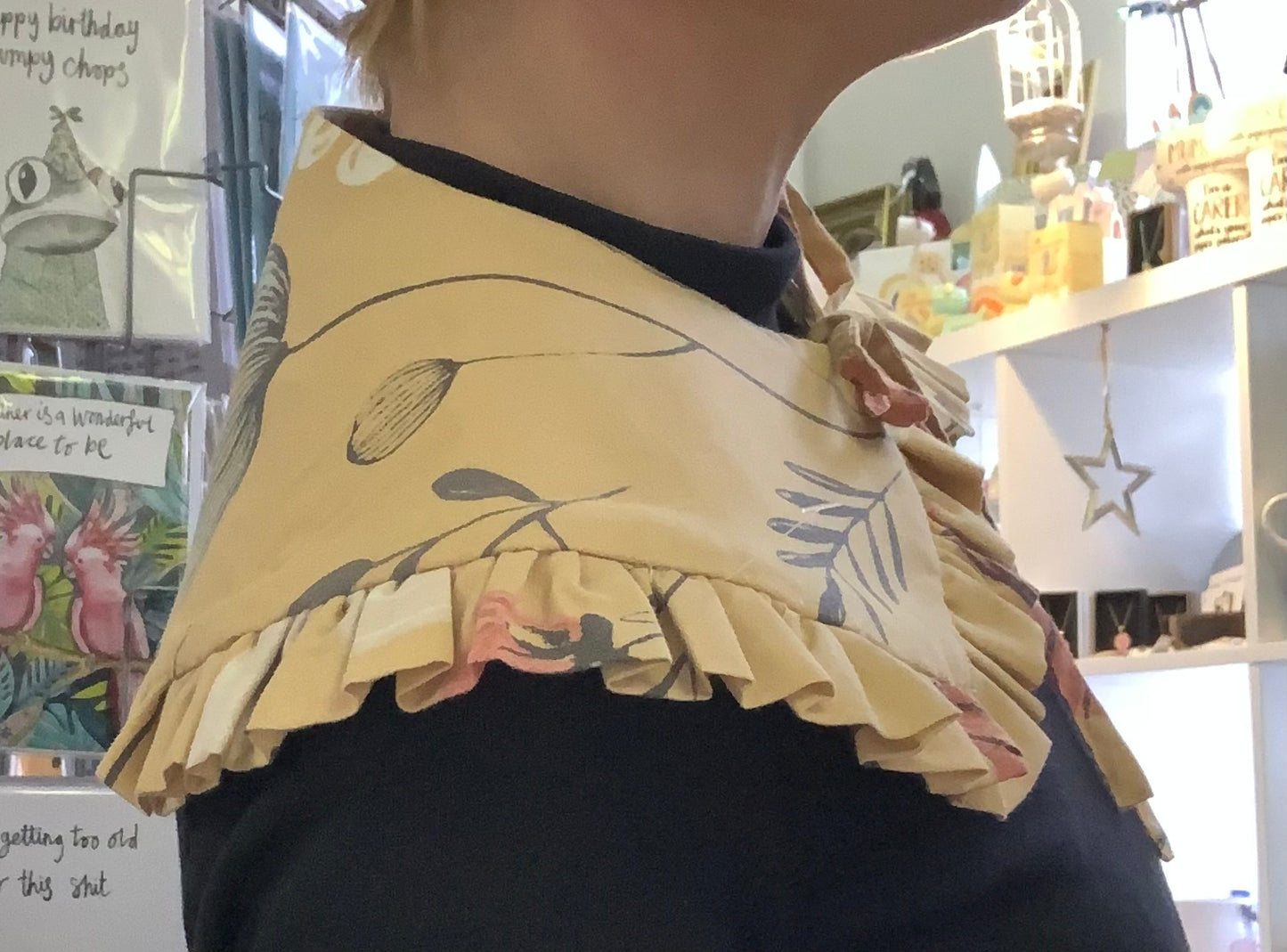 Handmade statement collar using vintage textiles