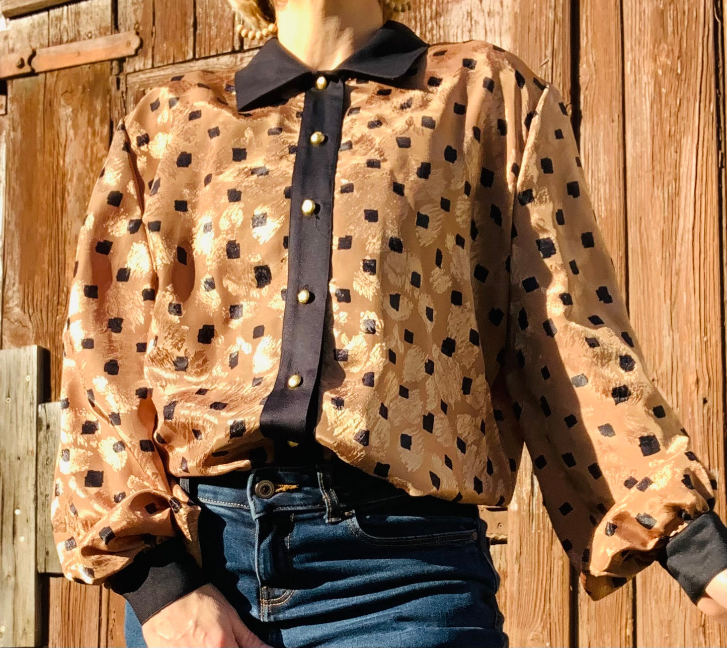 Vintage 1980’s designer silky tunic blouse