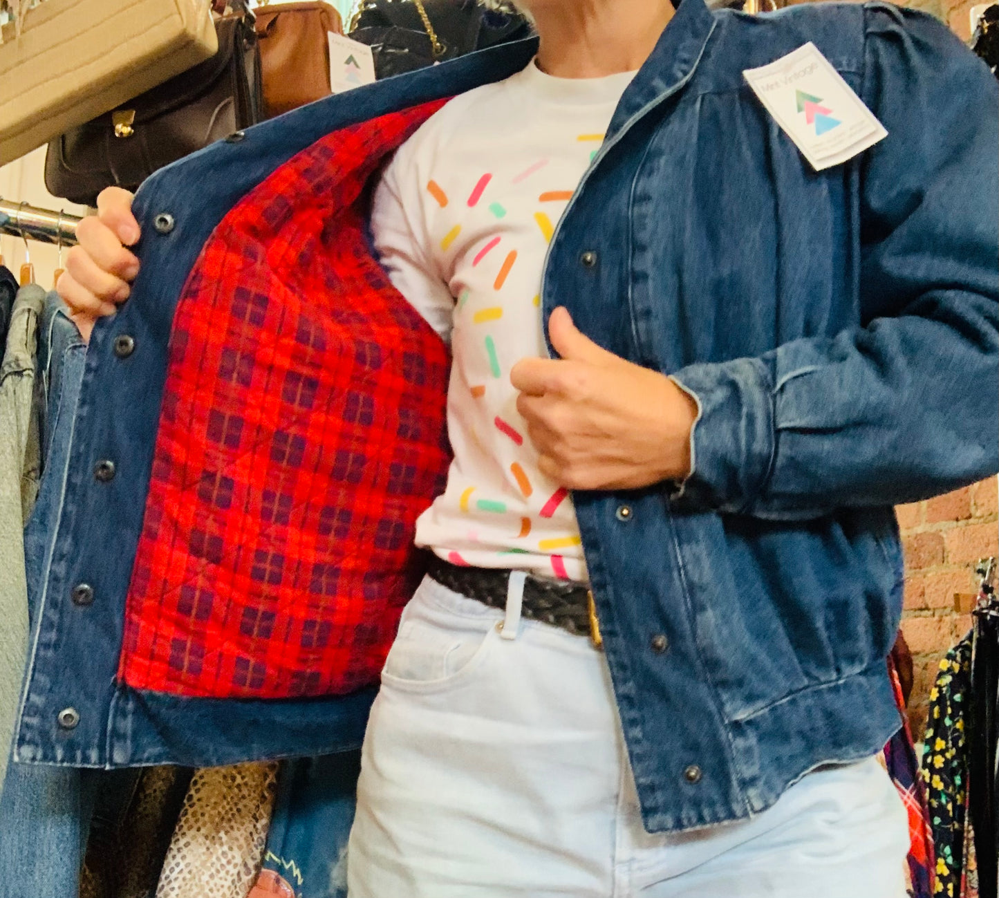 Vintage 1980’s padded denim jacket
