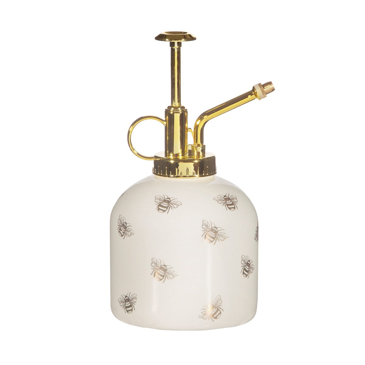 White & gold ceramic Bee design plant mister spray