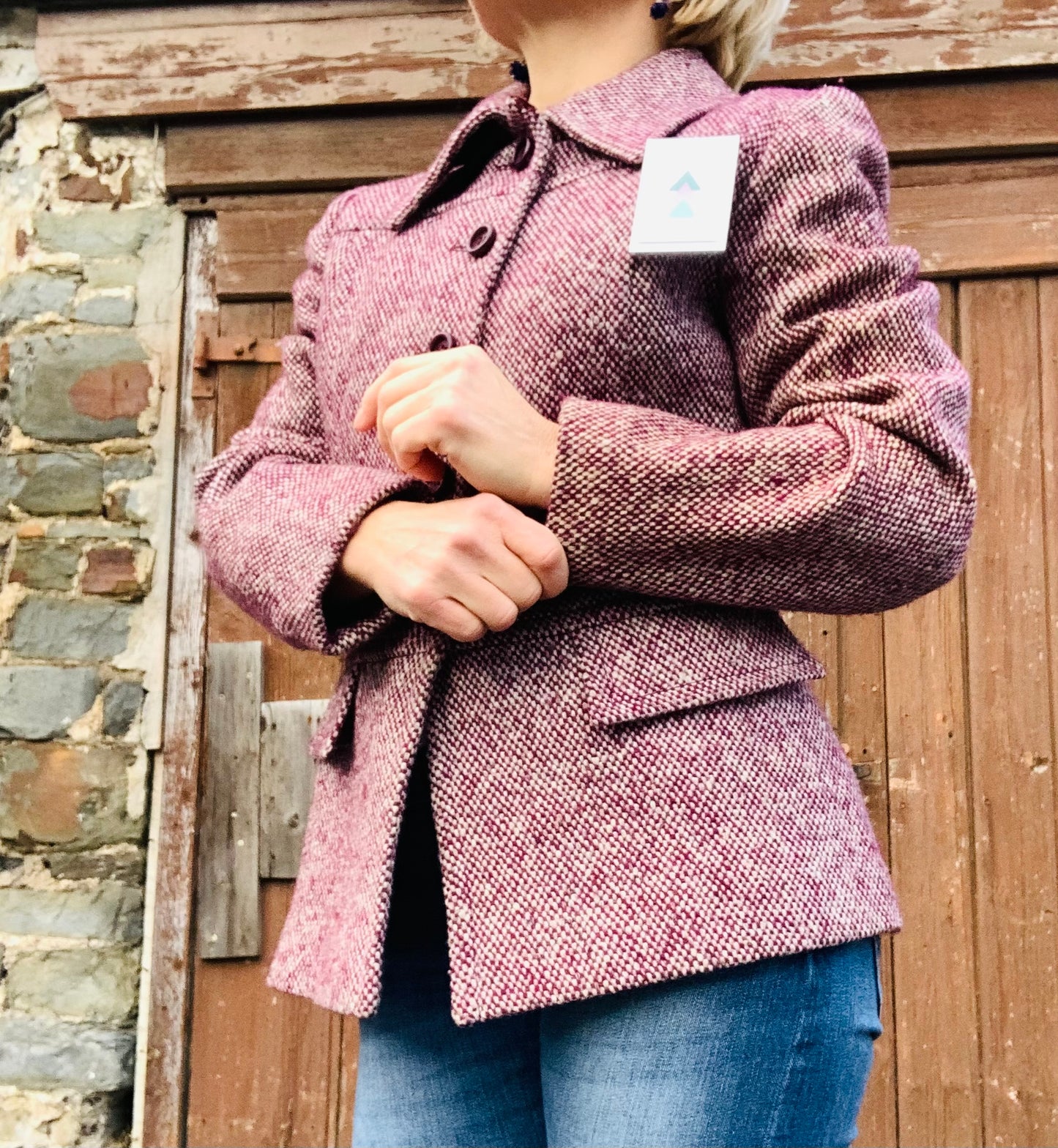 Vintage 1970’s tweed wool fitted coat by Mansfield of London